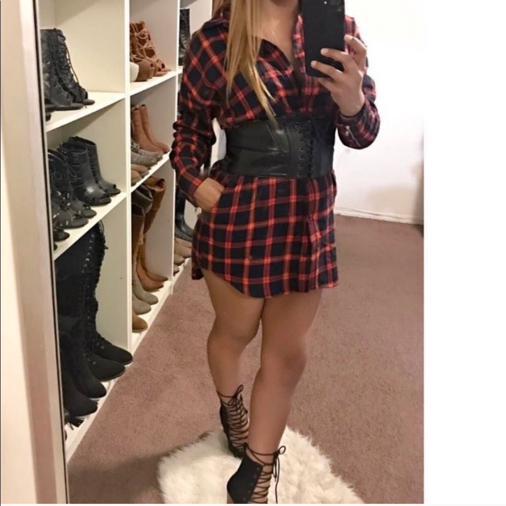 Corset thick black waist belt